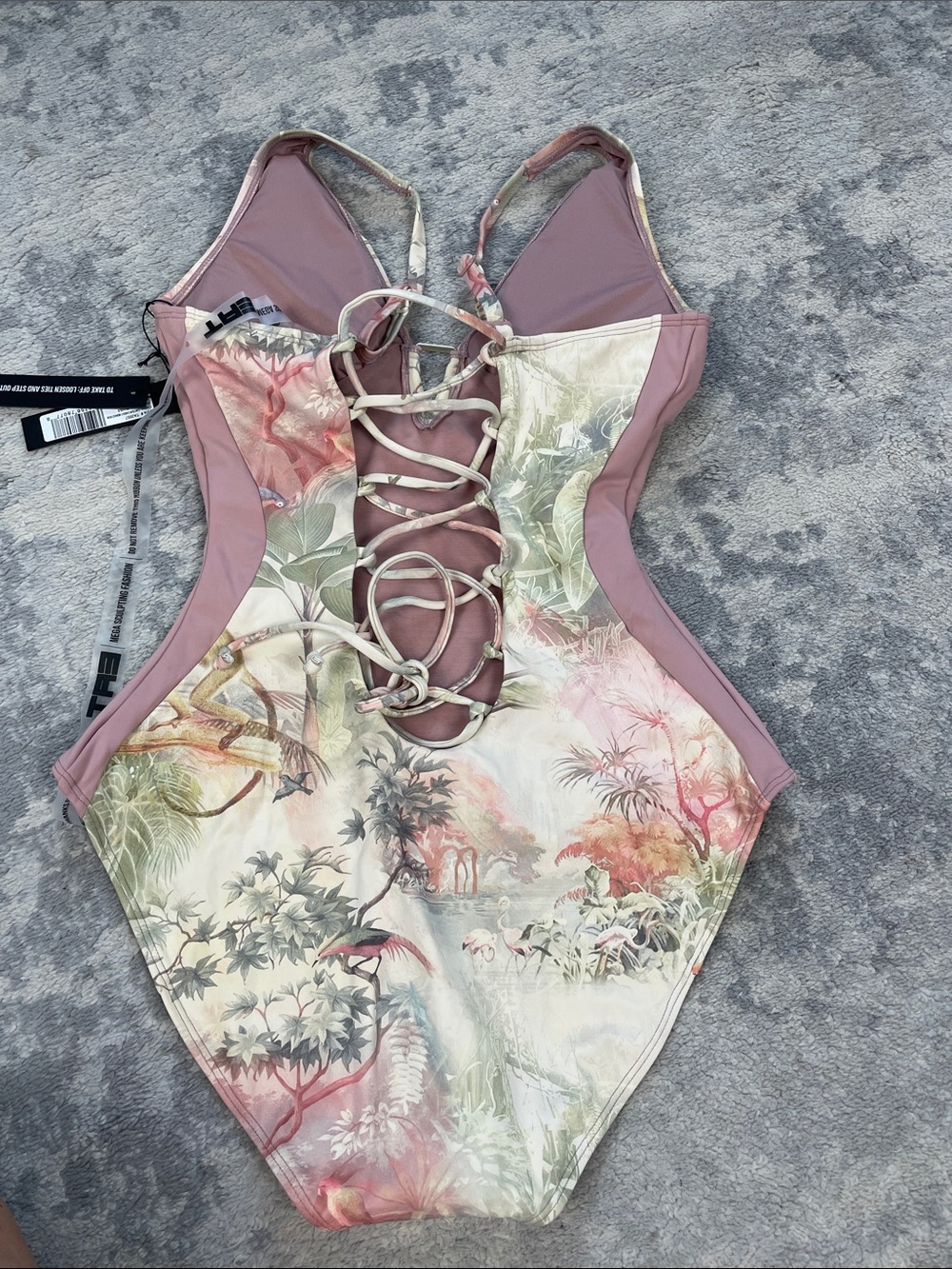 NWT TA3 Contour Cheeky Monkey One Piece Swimsuit Plungey Triangle M XLong - Picture 7 of 14